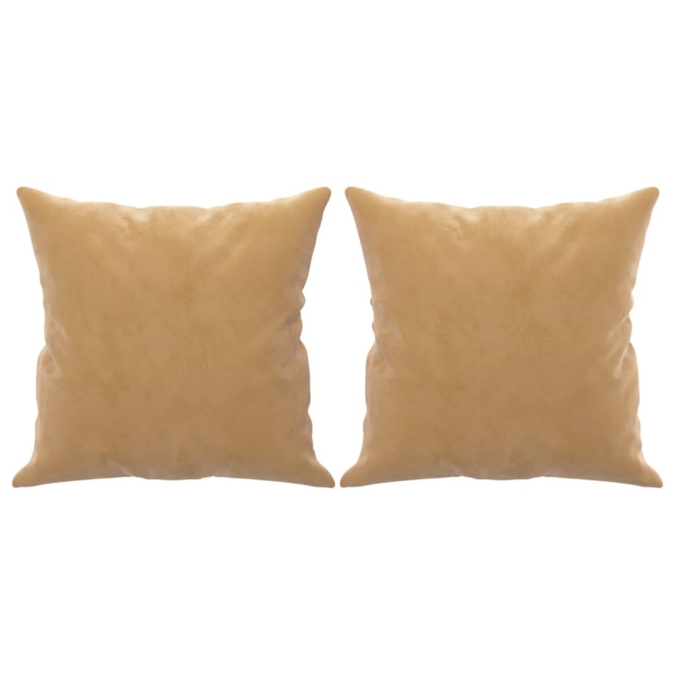 Sofá de 2 plazas con cojines terciopelo marrón 120