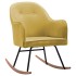Silla mecedora de terciopelo amarillo