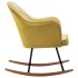 Silla mecedora de terciopelo amarillo