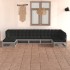 Juego de muebles de jardín 7 pzas y cojines madera maciza