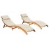 Tumbonas 2 unidades con cojines madera maciza de