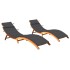 Tumbonas 2 unidades con cojines madera maciza de