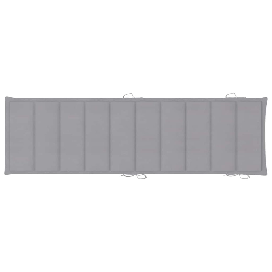 Tumbonas 2 unidades con mesa y cojines madera maciza de