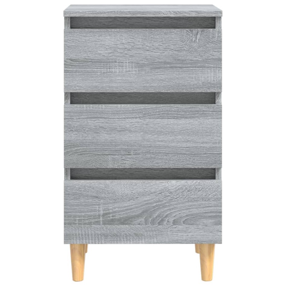 Mesitas de noche 2 uds con patas madera gris Sonoma 40x35x69