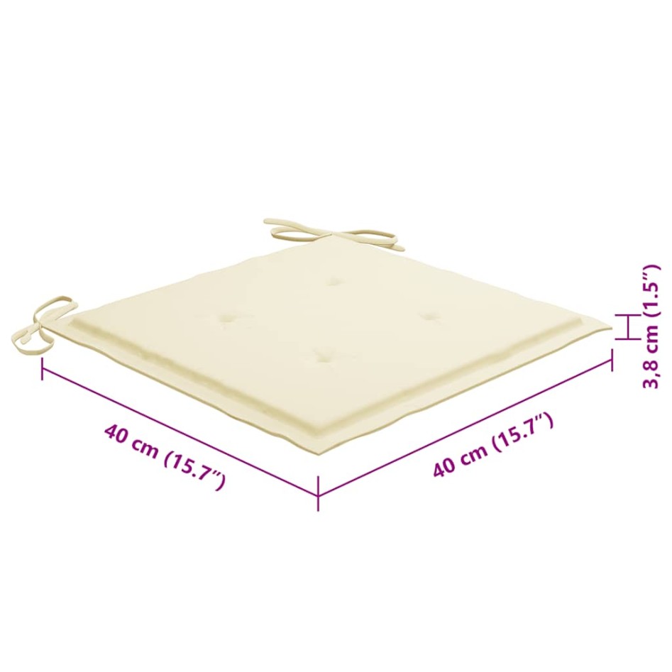 Sillas de jardín plegables 8 uds y cojines madera maciza