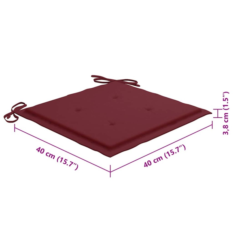 Sillas de jardín plegables 8 uds y cojines madera maciza