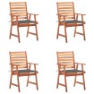 Sillas comedor de jardín y cojines 4 uds madera maciza acacia