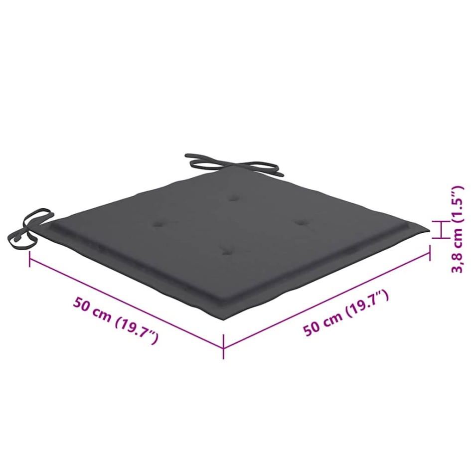 Sillas comedor de jardín y cojines 4 uds madera maciza