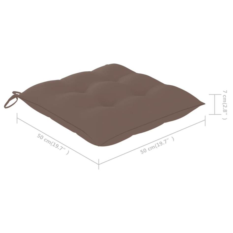 Sillas comedor de jardín y cojines 4 uds madera maciza