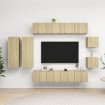 Set de muebles salón TV 8 pzas madera ingeniería roble Sonoma