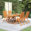 Juego de comedor de jardín 5 piezas madera maciza de acacia