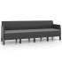 Set de muebles jardín 3 piezas cojines PP ratán gris