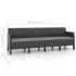Set de muebles jardín 3 piezas cojines PP ratán gris