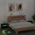 Mesitas de noche con luces LED 2 uds negro 60x35x40