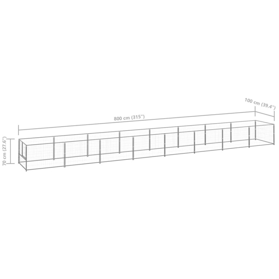 Perrera plateada 8 m²
