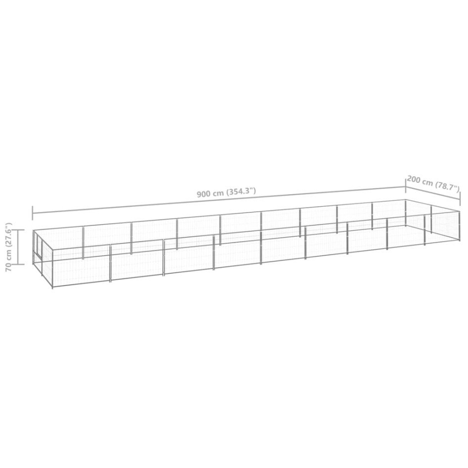 Perrera plateada 18 m²