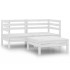 Juego de muebles de jardín 3 pzas madera maciza de pino