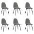 Sillas de comedor giratorias 6 uds terciopelo gris