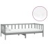 Sofá cama con colchón madera de pino maciza gris 90x200