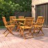 Set de comedor de jardín 7 piezas madera maciza de