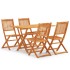 Set de comedor de jardín plegable 5 pzas madera