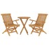 Juego de comedor para jardín 3 piezas madera maciza de