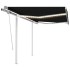 Toldo manual retráctil con luz LED gris antracita 3x2,5