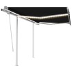 Toldo manual retráctil con luz LED gris antracita 3x2,5 m