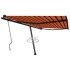 Toldo de pie manual retráctil naranja y marrón 400x350