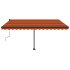 Toldo de pie manual retráctil naranja y marrón 400x350