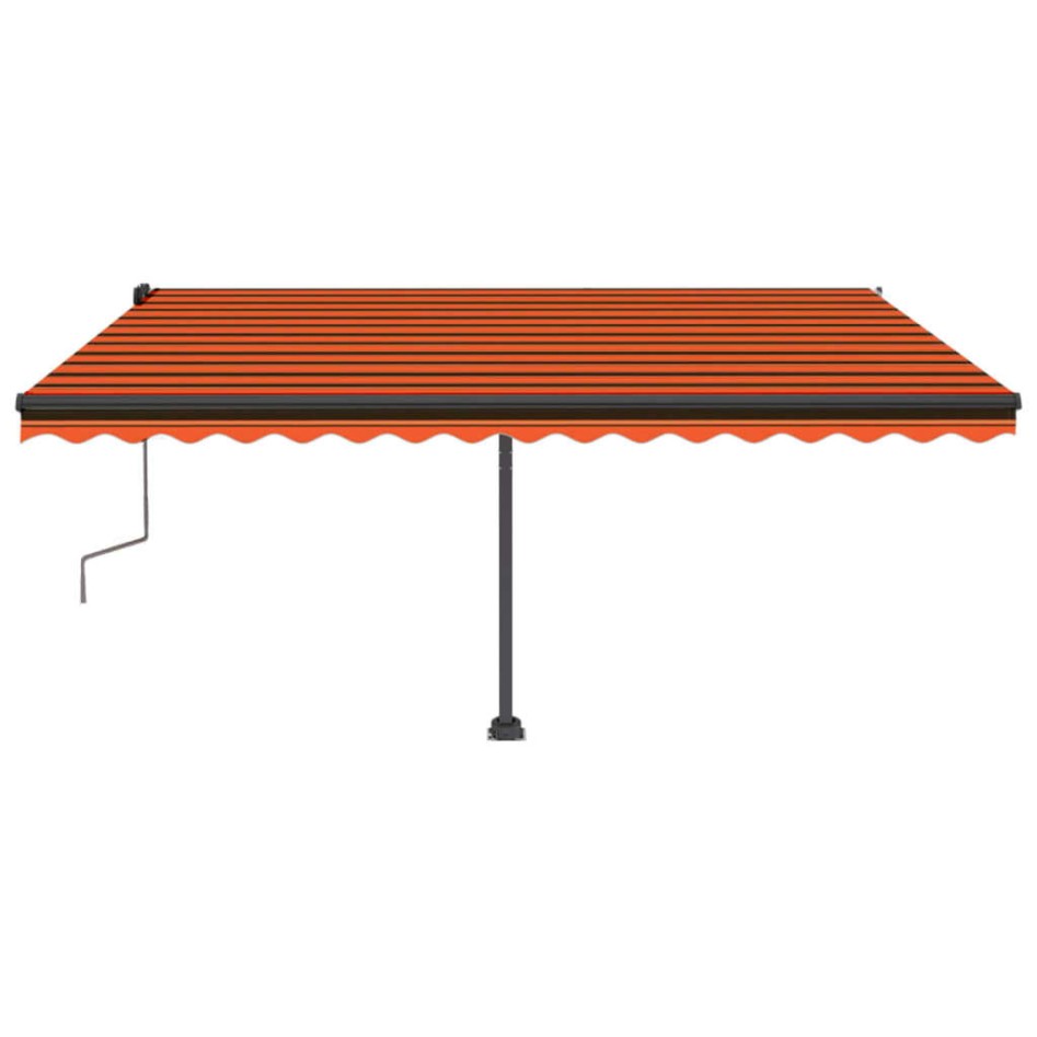 Toldo de pie manual retráctil naranja y marrón 400x350