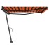 Toldo de pie manual retráctil naranja y marrón 400x350