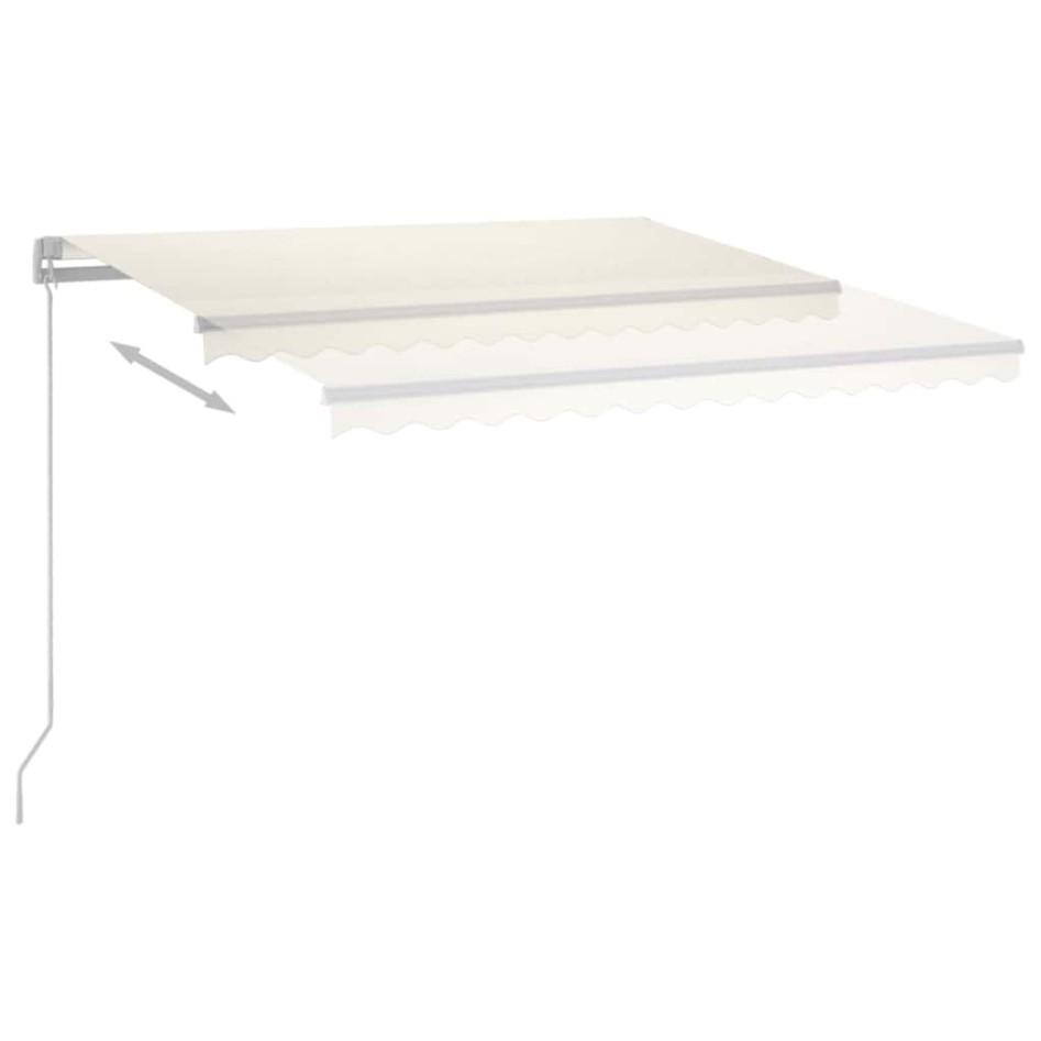 Toldo automático con LED y sensor de viento crema 3x2,5