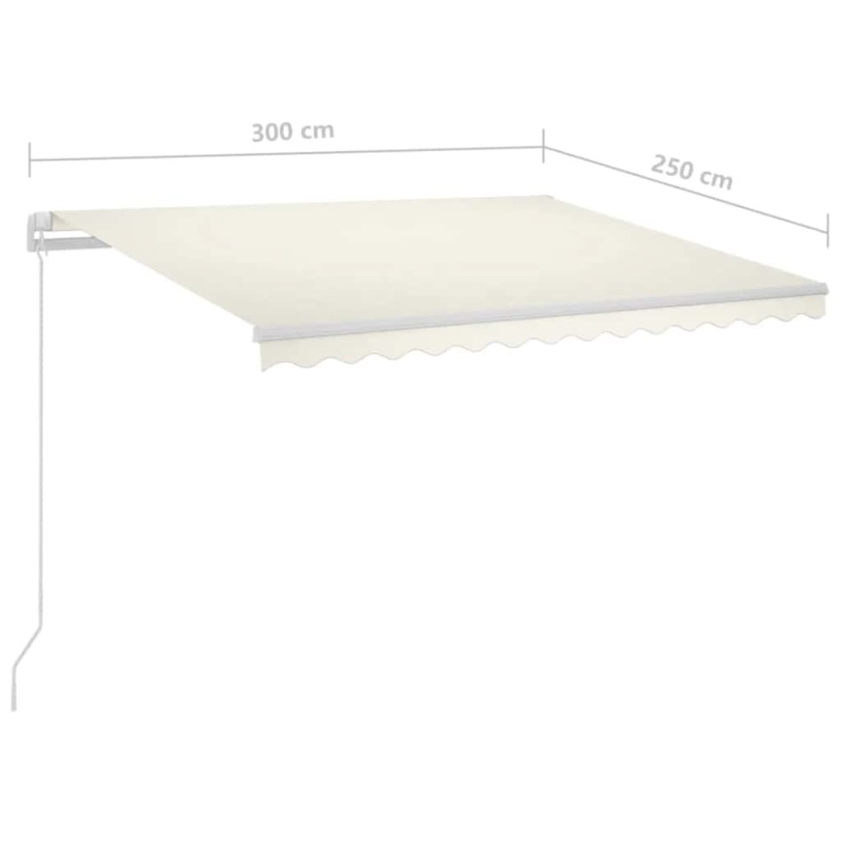 Toldo automático con LED y sensor de viento crema 3x2,5