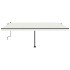 Toldo retráctil manual con luz LED crema 500x350