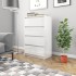 Aparador de madera contrachapada blanco brillante 60x35x98,5