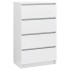 Aparador de madera contrachapada blanco brillante 60x35x98,5