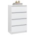 Aparador de madera contrachapada blanco brillante 60x35x98,5