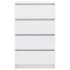 Aparador de madera contrachapada blanco brillante 60x35x98,5