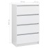 Aparador de madera contrachapada blanco brillante 60x35x98,5
