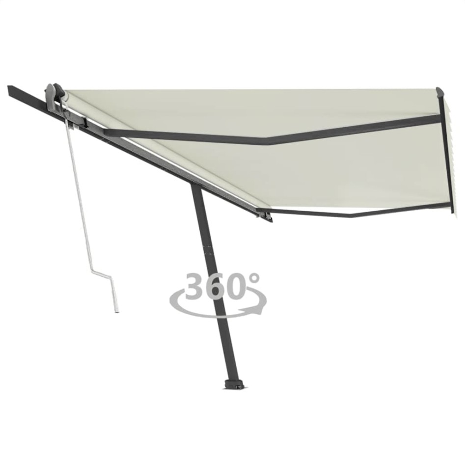 Toldo de pie automático crema 500x300