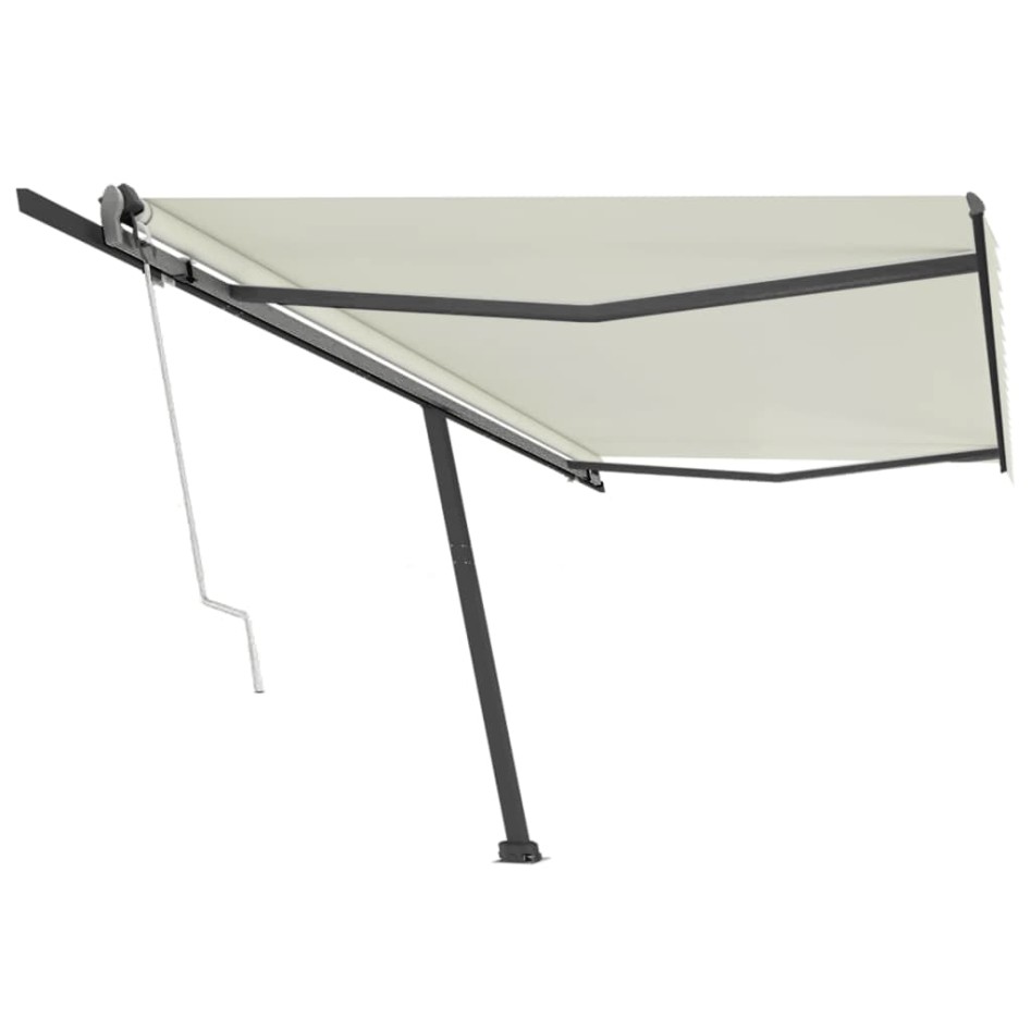 Toldo de pie automático crema 500x300