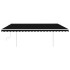 Toldo retráctil manual con luz LED gris antracita 5x3