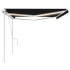 Toldo retráctil manual con luz LED gris antracita 5x3