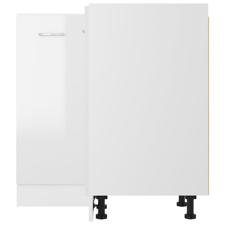 Armario inferior esquina madera de ingeniería blanco