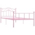 Estructura de cama sin colchón metal rosa 90x200
