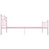 Estructura de cama sin colchón metal rosa 90x200