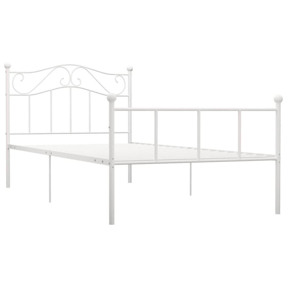 Estructura de cama sin colchón metal blanca 90x200