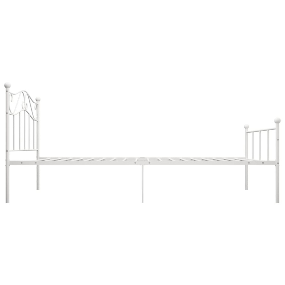Estructura de cama sin colchón metal blanca 90x200