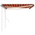 Toldo manual retráctil con luz LED naranja y marrón 4,5x3